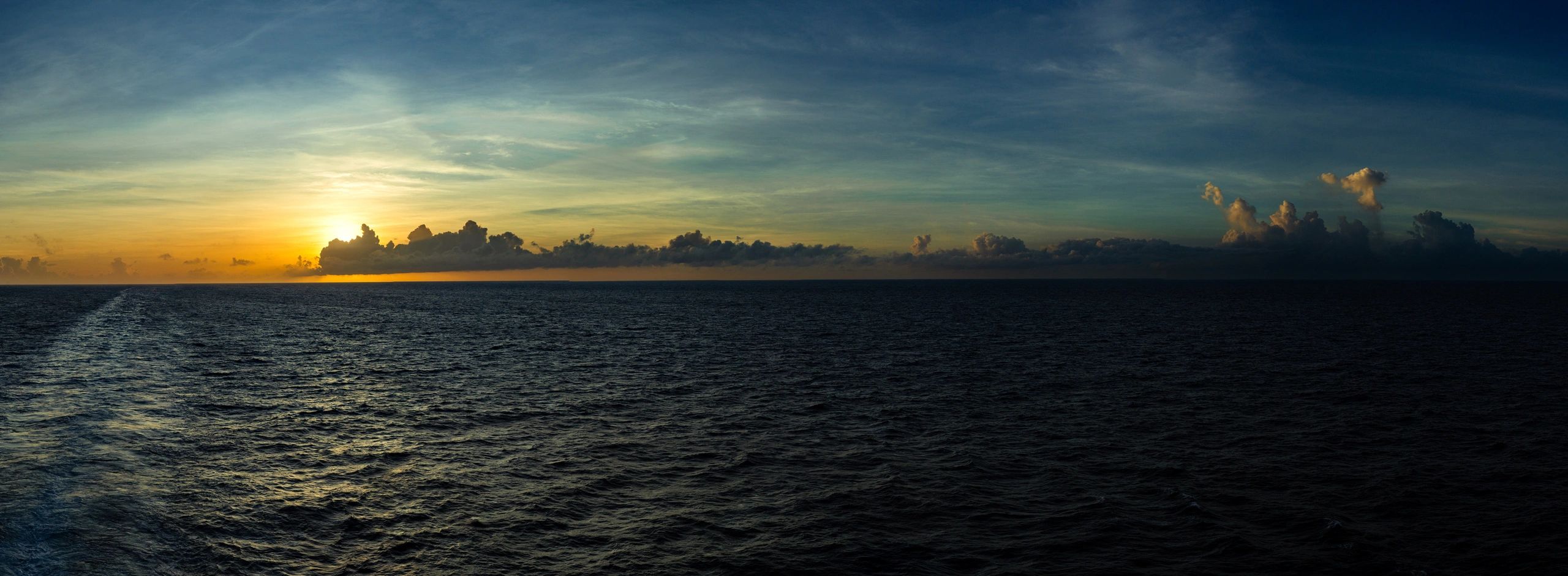 Offshore energy operations at sunset